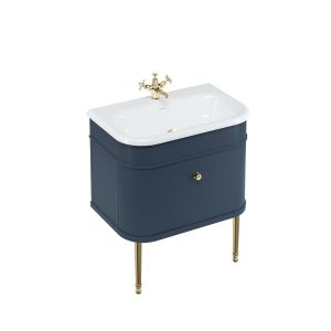 Burlington Chalfont Chalfont 750мм одинарный ящик - синий с золотыми ногами CH75B-CHLEGGOLD