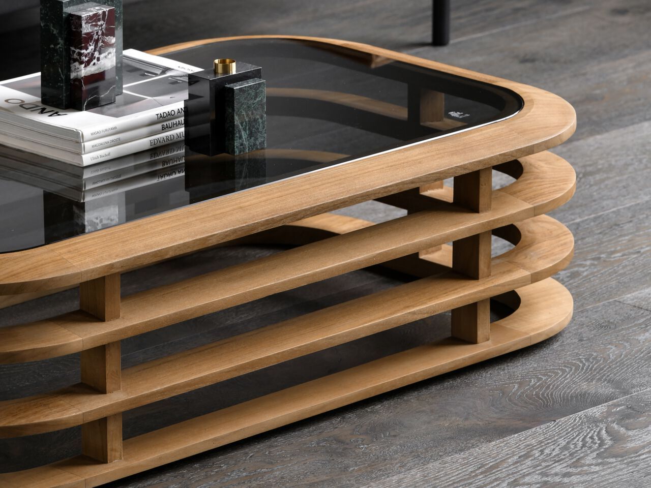 Низкий журнальный столик из массива дерева Air Division Liner ARCH-00072410 - Вид №8