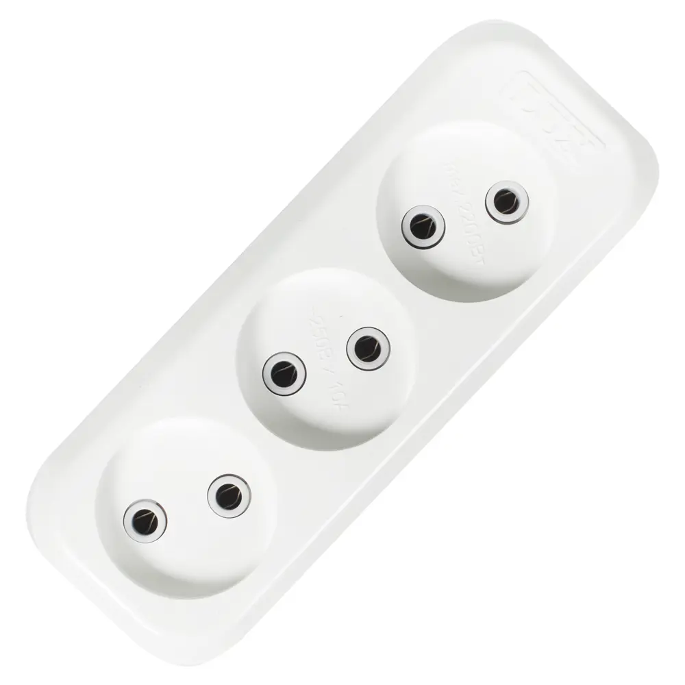 Колодка без заземления Lux 3 розетки 10А 16187295 STLM-2068152 