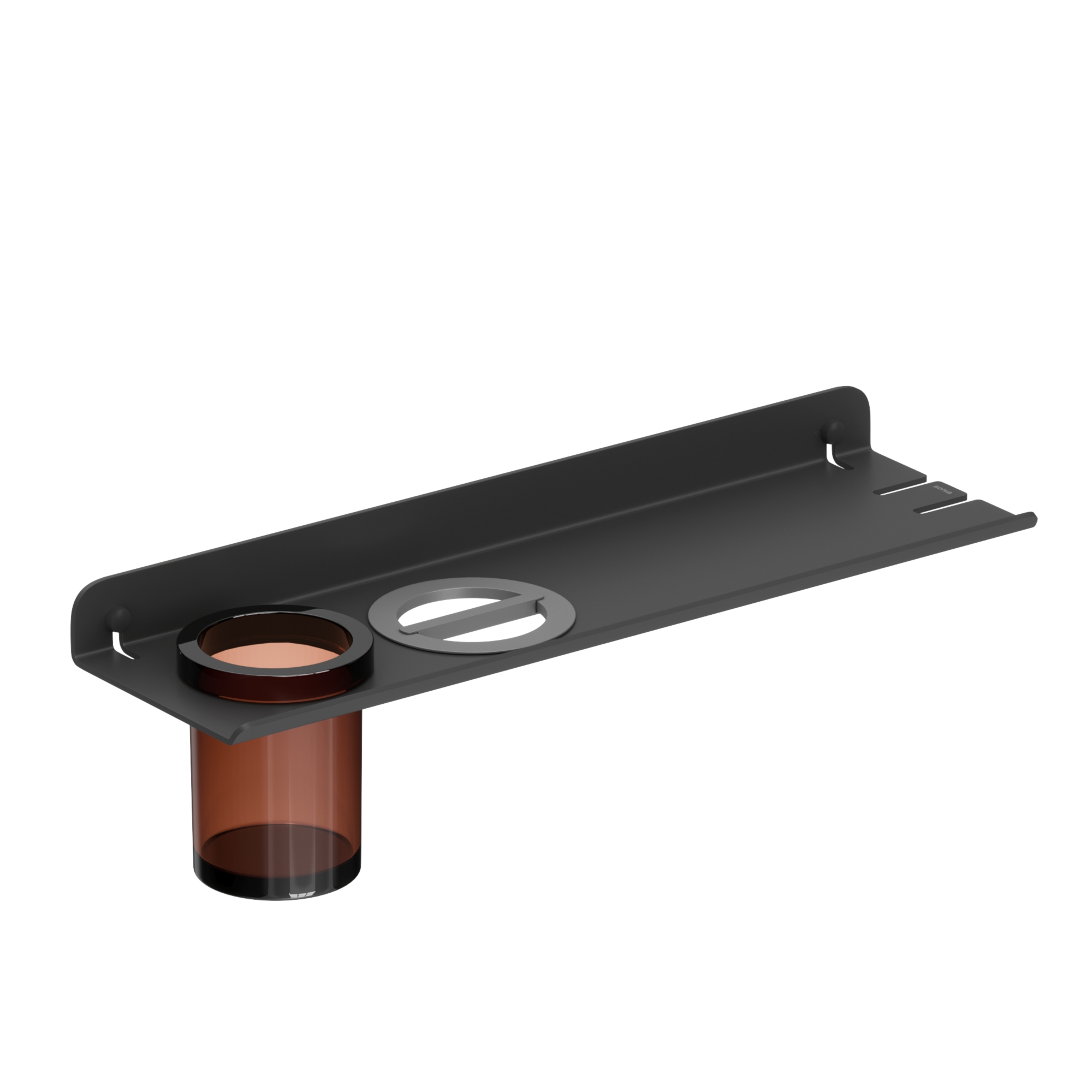 185368 Полка с держателем для стакана и выпрямителя для волос 45 см цвет Черный Sonia QUICK Испания