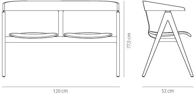 Gazzda Скамья со спинкой, обитая тканью Ava sun-id-1460016 - Вид №4