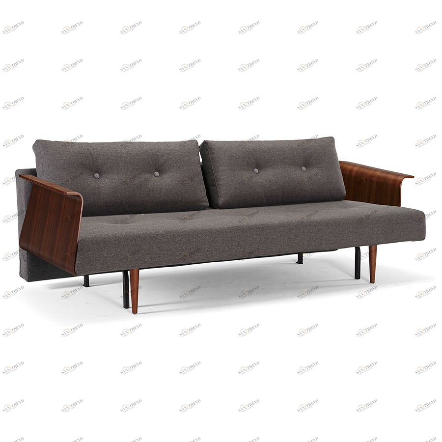 Диван Special Recast Plus с подлокотниками Rests из ореха и ножками из темного дерева, темно-серый Innovation Living SPECIALRECASTPLUS216