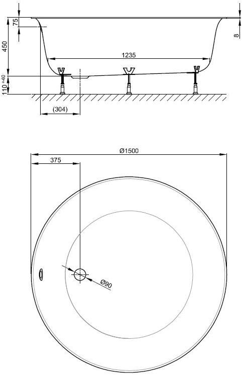 Bette Круглая отдельно стоящая ванна  6045 cfxxs  - Вид №6
