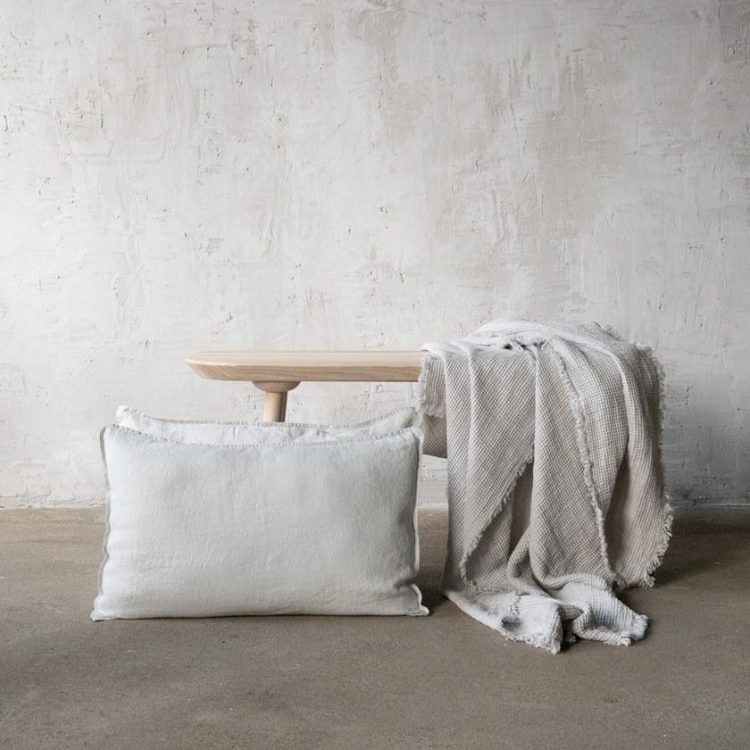 LinenMe Однотонный льняной плед ручной работы Washed waffle big 0913501  - Вид №4