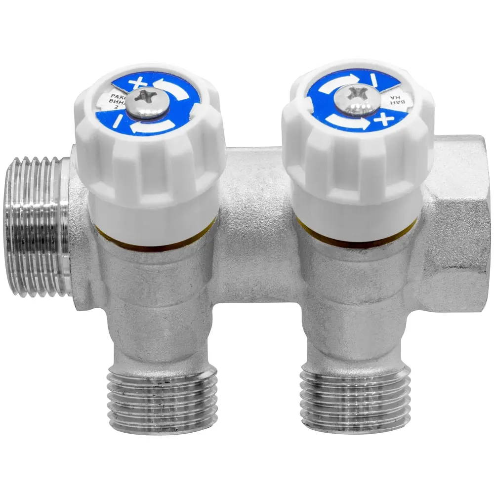 Коллектор с вентилем MPF на 2 выхода 3/4"x1/2" наружная резьба 87886409 STLM-2174214 