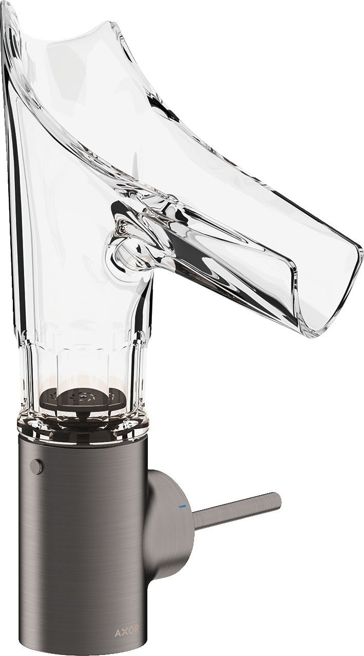 12123340 Смеситель для раковины 140, однорычажный, со стеклянным изливом и сливным гарнитуром, под фаску AXOR STARCK V 