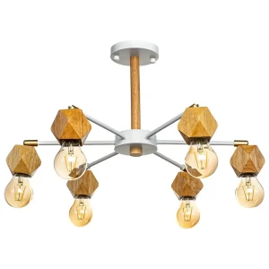 Люстра потолочная Lamplandia Woodland L1469, 6 ламп, 20 м², цвет белый