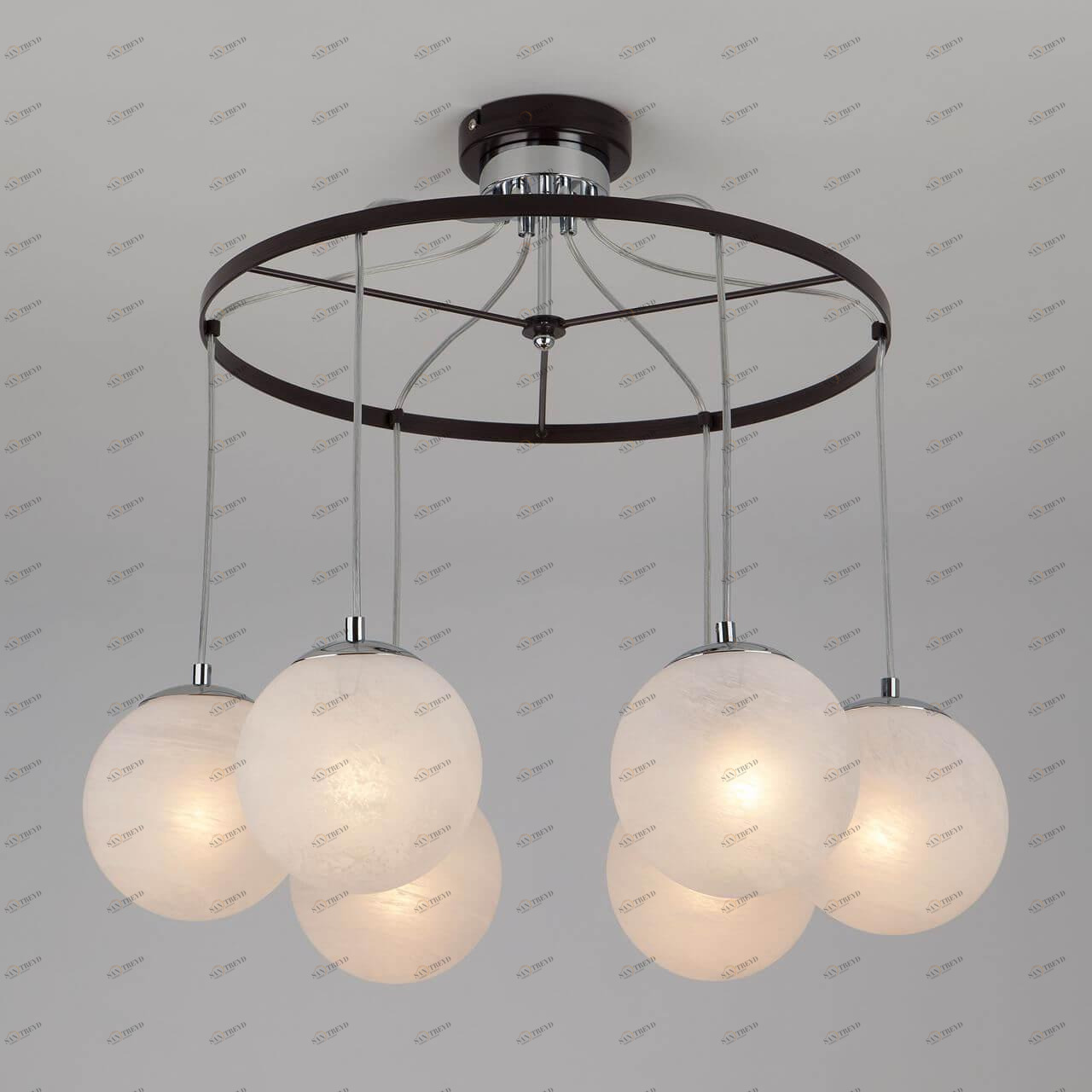 Подвесная люстра Eurosvet Globe 70069/6 хром/черный EUROSVET GLOBE 187340 Белый