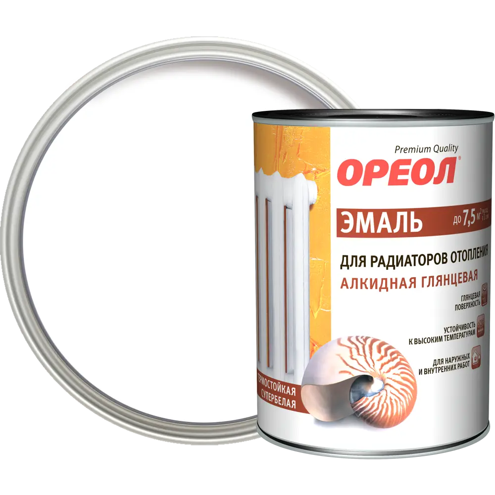 Эмаль алкидная для радиаторов отопления Ореол глянцевая 1 кг 84439969 STLM-2063360 