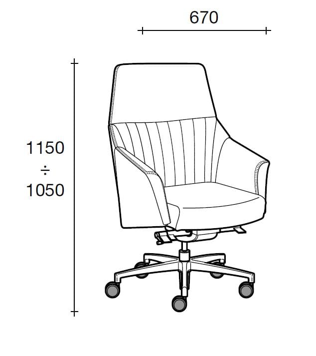Тканевое офисное кресло Sesta шашки ARCH-00091723 - Вид №1