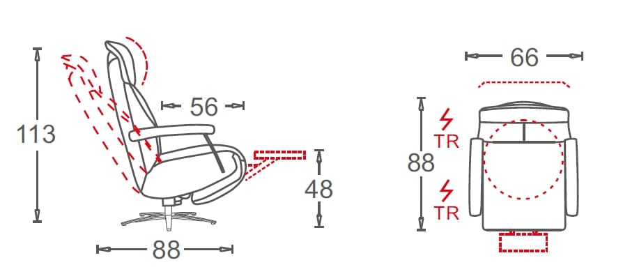 Кожаное кресло с откидывающейся спинкой с электрическим движением CAMPO DE' FIORI CL041 ARCH-00067239 - Вид №29