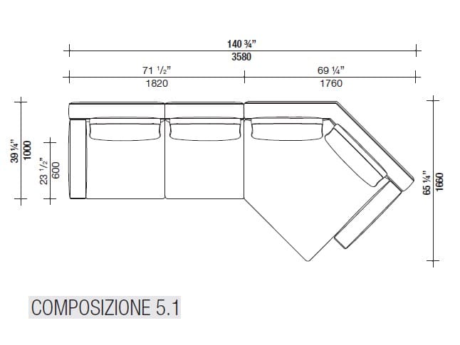 Кожаный диван с полуостровом Lema Venise ARCH-00001213 - Вид №10