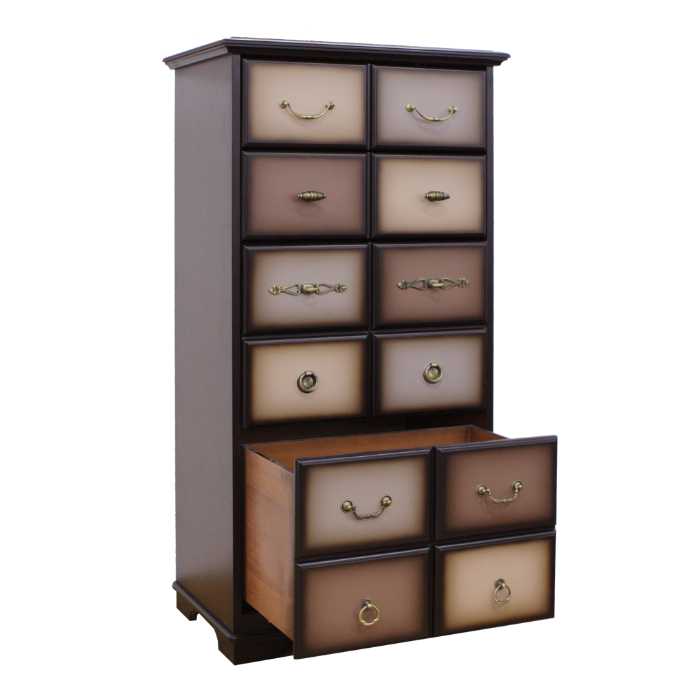 11536 Комод Пандора 5 Орех Оберджин, цвет фасада Шоколад BOGACHO 4627139508595 - Вид №4