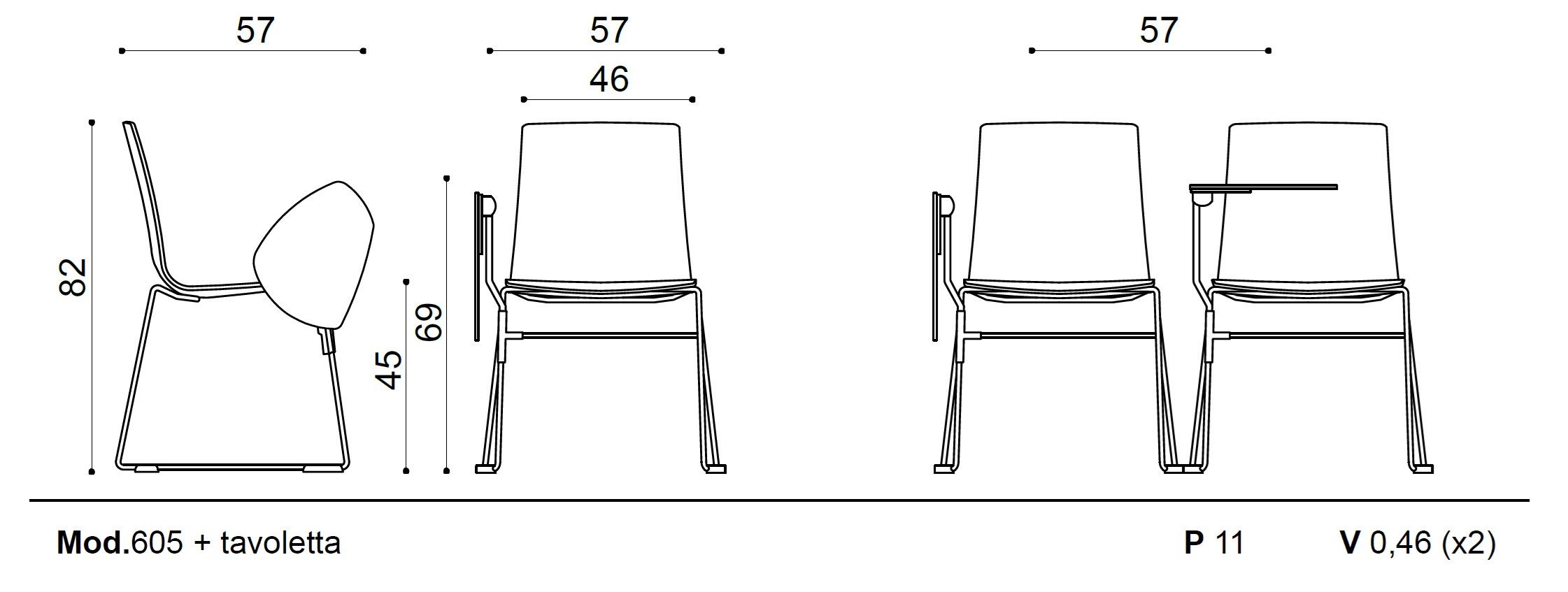 Штабелируемый стул для салазок Ares Line Woody ARCH-00152371 - Вид №6
