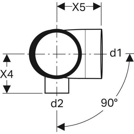 GEBERIT 308.817.14.1 Крестовина двухплоскостная комбинированная Geberit Silent-db20, 88,5°, левая  - Вид №2