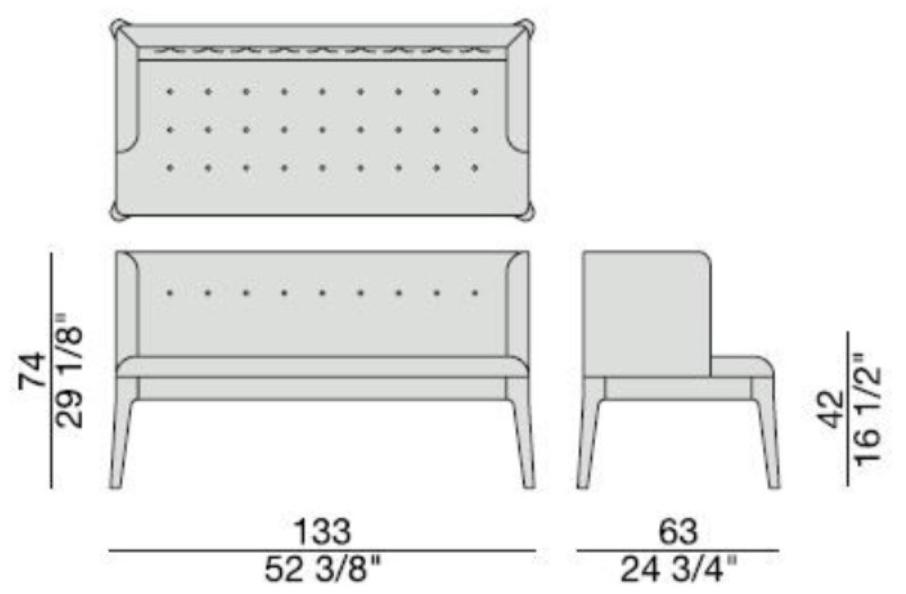 Porada Тафтинговый диван из ткани Iron sun-id-1429101 - Вид №1