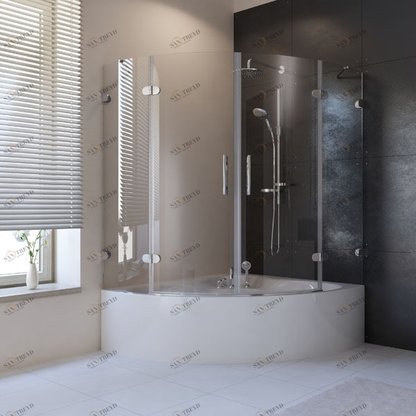 150X150GV004R Душевое ограждения на борт вынны GUTEWETTER Германия LUX