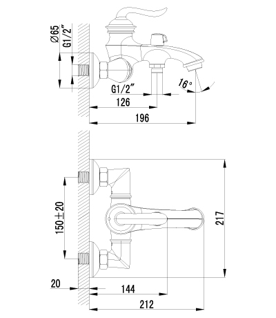 LM4712G Смеситель Brava для ванны LEMARK BRAVA - Вид №1