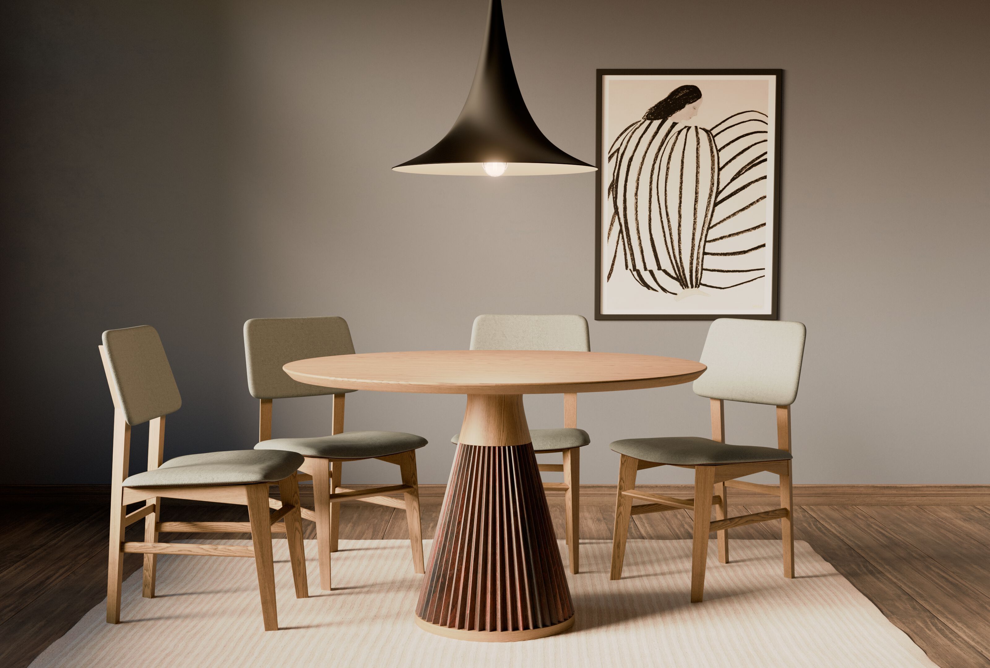 Круглый стол из ясеня и мрамора Morelato MARILYN ARCH-00109955 - Вид №9