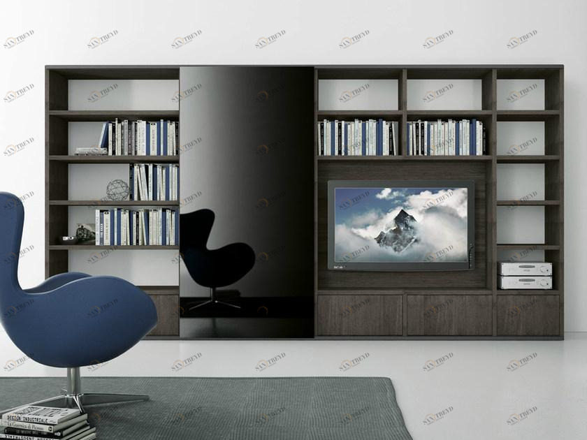 Presotto Модульная стенка для хранения из дуба с подставкой под ТВ Pari&dispari scorrevole sun-id-1351494