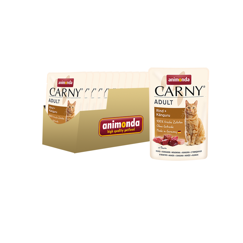 ПР0050437*12 Корм для кошек Carny Adult говядина, кенгуру пауч 85г (упаковка - 12 шт) Animonda 