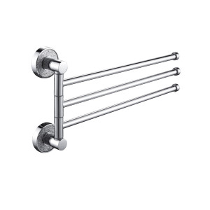 GFmark - Держатель полотенца поворотный, большой, тройной, с двойным креплением, крепление с АЛМАЗНОЙ КРОШКОЙ, код: 4812