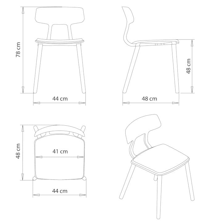 Деревянный стул с мягким сиденьем Et al Snap ARCH-00044365 - Вид №2