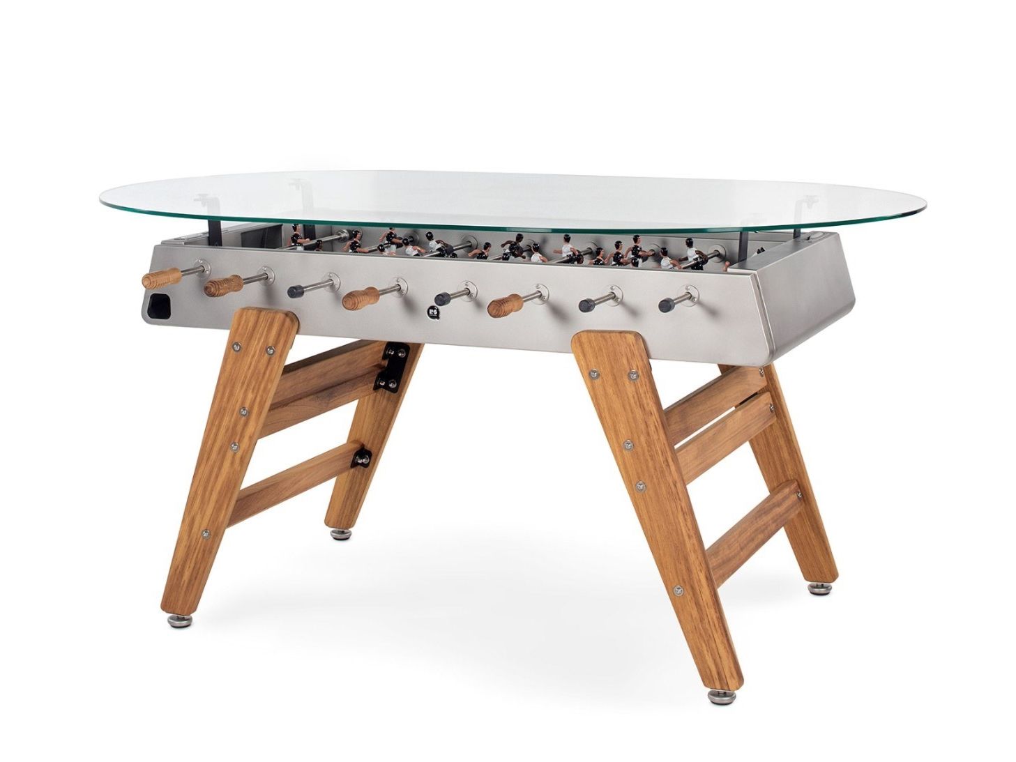 Овальный обеденный стол из стали и ироко со стеклянной столешницей RS Barcelona RS3 WOOD ARCH-00034979 - Вид №6