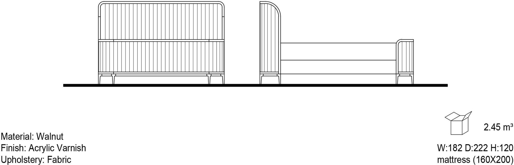 Mobi Двуспальная кровать из кожи с обитым изголовьем Manhattan sun-id-1400139 - Вид №3