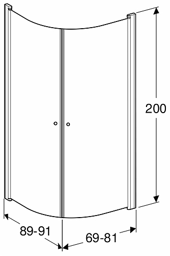 500.977.00.5 IDO Showerama 10-4 душевая стенка для круглого углового душа, IDO Showerama 10-4, матовые профили / матовое стекло, 800x800 мм  - Вид №5