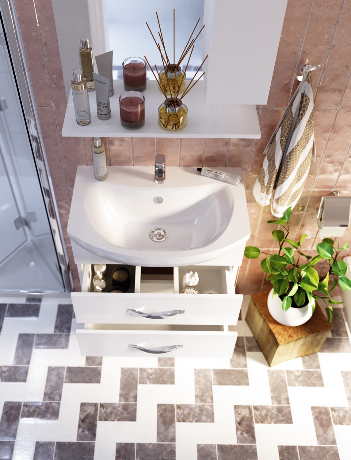 У50110 Тумба без раковины Вита 65Н 3я, МДФ 1 Marka Вита - Вид №3