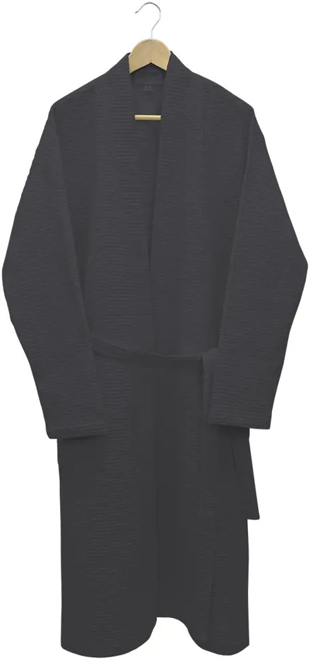 89367748 Халат вафельный Votex Home Кимоно без капюшона размер M цвет темно-серый STLM-0968235