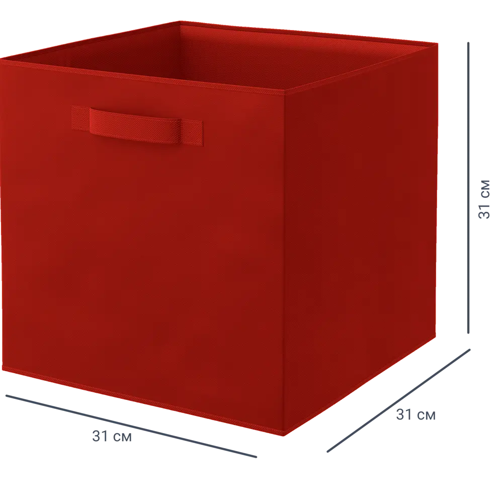 Короб Spaceo KUB Carmen 31x31x31 см 29.7 л полиэстер цвет красный 81990635 STLM-2096143 - Вид №1