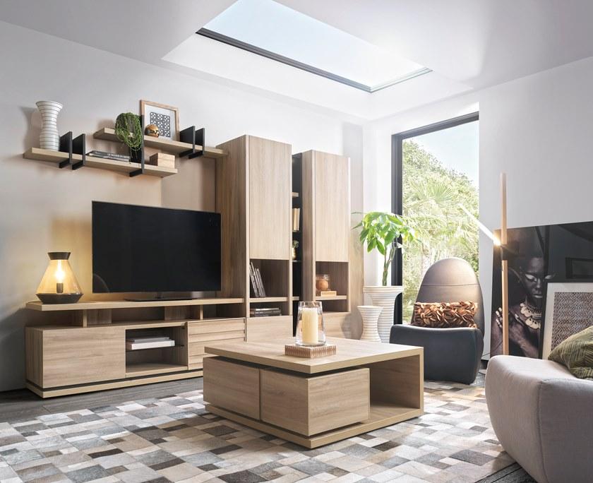 GAUTIER Оборудованная стена с подставкой под телевизор Natura 1d16901 - 1d16902 - Вид №2