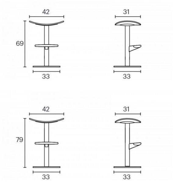 ENEA Высокий табурет из стали и сиденья из полипропилена Coma sun-id-1413337 - Вид №8