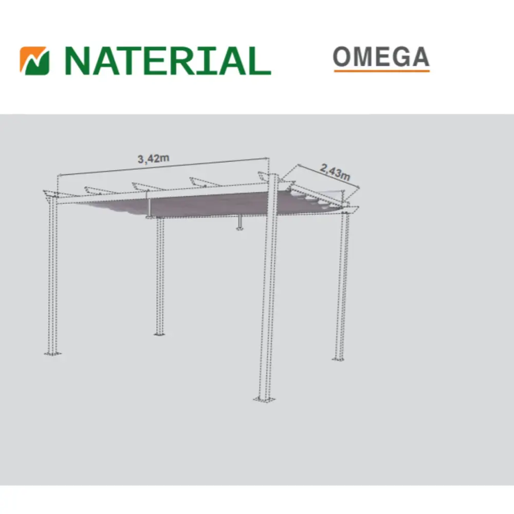 Навес для перголы Omega 2.85x4 м цвет серый 82232765 STLM-2120722 NATERIAL  - Вид №2