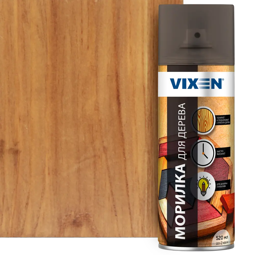 Морилка VIXEN для дерева в аэрозоле - Темный дуб 520 мл 82432397 STLM-0859768