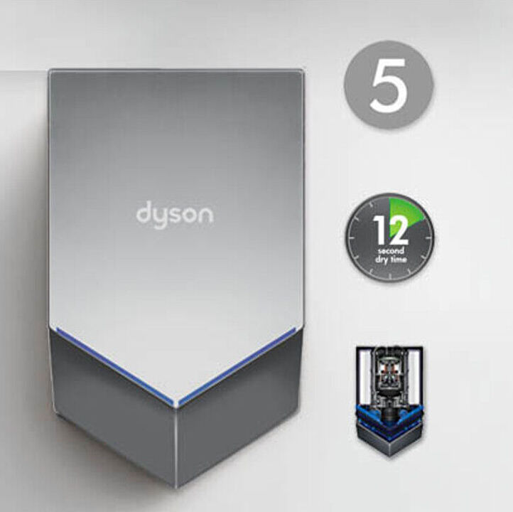 HU02 DYSON AIRBLADE Сушилка для рук электрическая корпус из никеля (307170-01 Англия) AIRBLADE HU02 - Вид №1