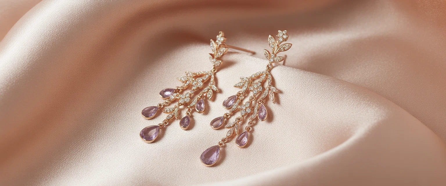 Серьги люстры (многоярусные, с камнями) - Баннер категории