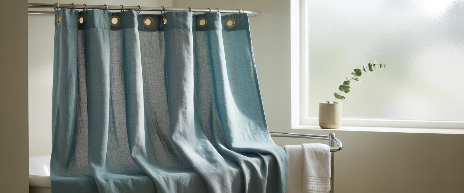 Шторы для ванной на люверсах - Баннер категории